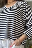  Perfect Breton V Long Sleeve Top Navy /20