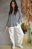  Perfect Breton V Long Sleeve Top Navy 