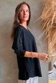  Perfect V Long Sleeve Top Black 
