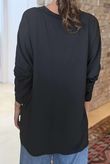 Made in Italy Perfect V Long Sleeve Top Black