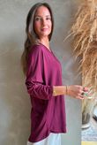  Perfect V Long Sleeve Top Burgundy  