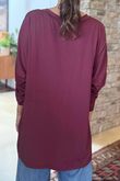 Made in Italy Perfect V Long Sleeve Top Burgundy