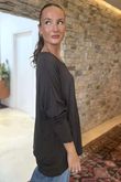 Made in Italy Perfect V Long Sleeve Top Chocolate