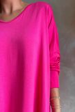  Perfect V Long Sleeve Top Hot Pink 