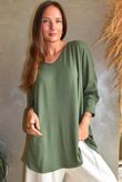  Perfect V Long Sleeve Top Khaki 