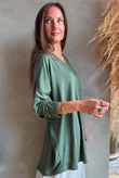  Perfect V Long Sleeve Top Khaki 