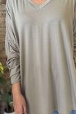Made in Italy Perfect V Long Sleeve Top Mocha