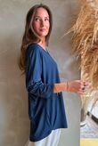  Perfect V Long Sleeve Top Navy 
