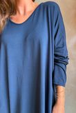  Perfect V Long Sleeve Top Navy 