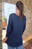 Made in Italy Perfect V Long Sleeve Top Navy