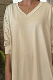 Made in Italy Perfect V Long Sleeve Top Stone