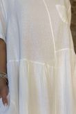 Made in Italy Pure Cotton Adriana Patch Pocket Smock Dress White /10