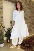 Made in Italy Pure Linen Carla Souk Dress White /11