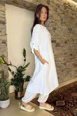 Made in Italy Pure Linen Carla Souk Dress White /11