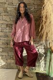 Pure Linen Classic 7/8 Pull On Pant Merlot /9=