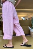 Made in Italy Pure Linen Classic 7/8 Pull On Pant Sugar