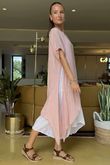 Pure Linen Jensen Two Piece Split Side Dress Small Ballet Rose