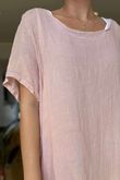 Pure Linen Jensen Two Piece Split Side Dress Small Ballet Rose