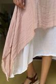 Pure Linen Jensen Two Piece Split Side Dress Small Ballet Rose