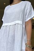 Made in Italy Pure Linen Lucia Smock Dress White