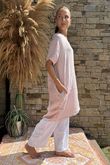 Made in Italy Pure Linen Sac Dress Antique Rose /1 =