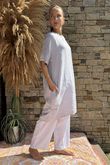 Made in Italy Pure Linen Sac Dress Dove /6 =