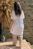 Made in Italy Pure Linen Sac Dress White /7 =