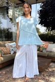 Made in Italy Pure Shores Cotton Perin Cap Sleeve Top Powder 