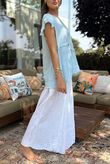 Made in Italy Pure Shores Cotton Perin Cap Sleeve Top Powder 