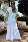 Made in Italy Pure Shores Cotton Perin Cap Sleeve Top Powder 