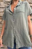 Made in Italy Pure Shores Perfect Cotton Shirt Khaki 