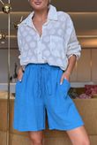 Made in Italy Pure Shores Perfect Cotton Short Cerulean