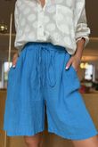 Made in Italy Pure Shores Perfect Cotton Short Cerulean
