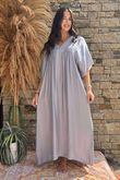 Made in Italy Riviera Smock Maxi Dress Dove /10 =