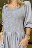 Made in Italy Rumours Pocketed Shirring Jumpsuit Dove Grey 