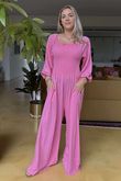 Made in Italy Rumours Pocketed Shirring Jumpsuit Peony 