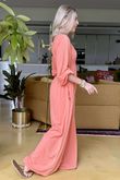 Made in Italy Rumours Pocketed Shirring Jumpsuit Sunset Orange 