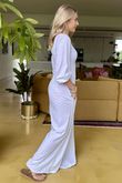 Made in Italy Rumours Pocketed Shirring Jumpsuit White 