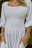 Made in Italy Rumours Pocketed Shirring Jumpsuit White 