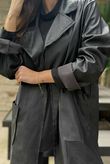 Made in Italy Runa Leather Look Relaxed Blazer Black - 
