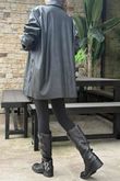 Made in Italy Runa Leather Look Relaxed Blazer Black - 