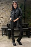 Made in Italy Runa Leather Look Relaxed Blazer Black - 
