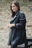 Made in Italy Runa Leather Look Relaxed Blazer Black - 