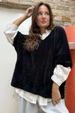 Made in Italy Rupert Relaxed Knit Top Black