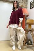 Made in Italy Rupert Relaxed Knit Top Burgundy