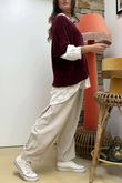 Made in Italy Rupert Relaxed Knit Top Burgundy