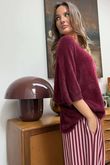 Made in Italy Rupert Relaxed Knit Top Burgundy