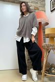 Made in Italy Rupert Relaxed Knit Top Earth