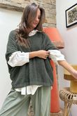 Made in Italy Rupert Relaxed Knit Top Khaki