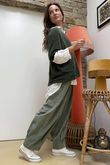 Made in Italy Rupert Relaxed Knit Top Khaki